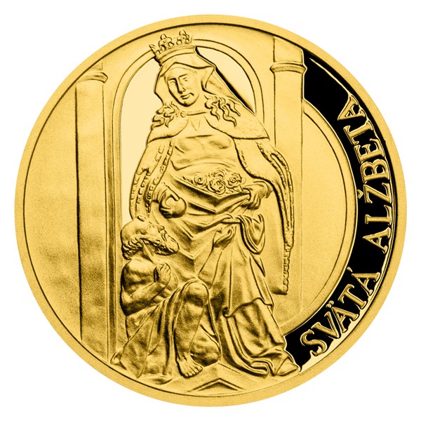 Zlatá mince Katedrála sv. Alžběty – Sv. Alžběta patronka SK proof